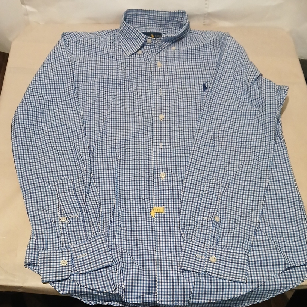 Ralph Lauren Blue and White Plaid Shirt